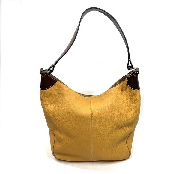 Dooney & Bourke Large Shoulder Hobo Bag In Yellow Pebble Leather H2 681917 - Picture 3 of 16